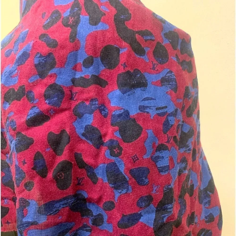 Louis Vuitton Stephan Sprouse Cashmere Silk Camouflage Scarf Stole Ltd Edition